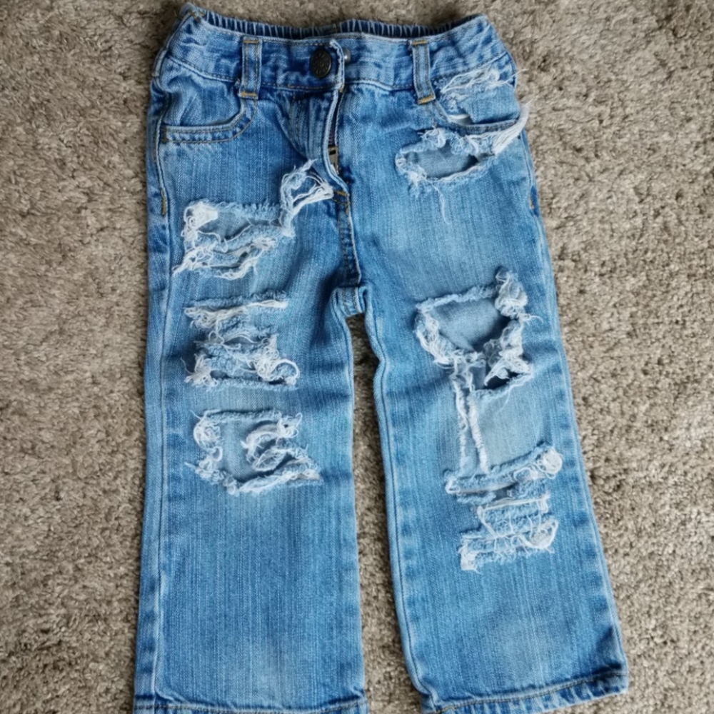 Distressed jeans